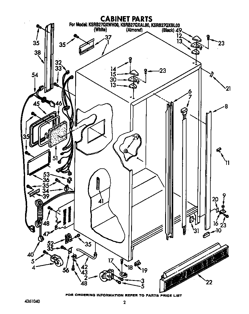 KitchenAid KSRB27QXWH00 cabinet diagram
