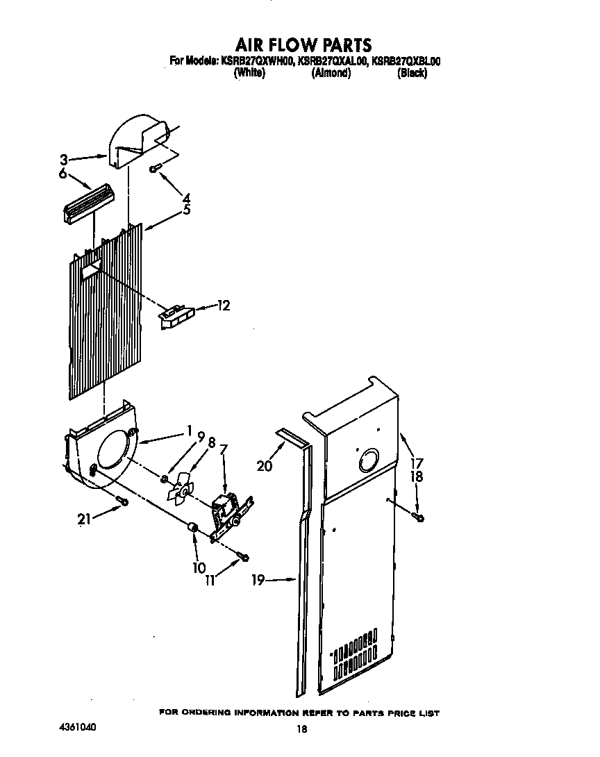 KitchenAid KSRB27QXWH00 air flow diagram