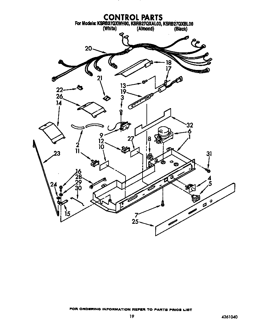KitchenAid KSRB27QXWH00 control diagram