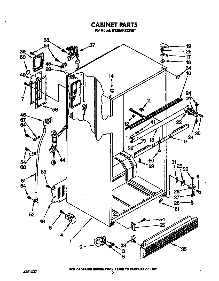 Roper RT20AKXXW01 cabinet diagram