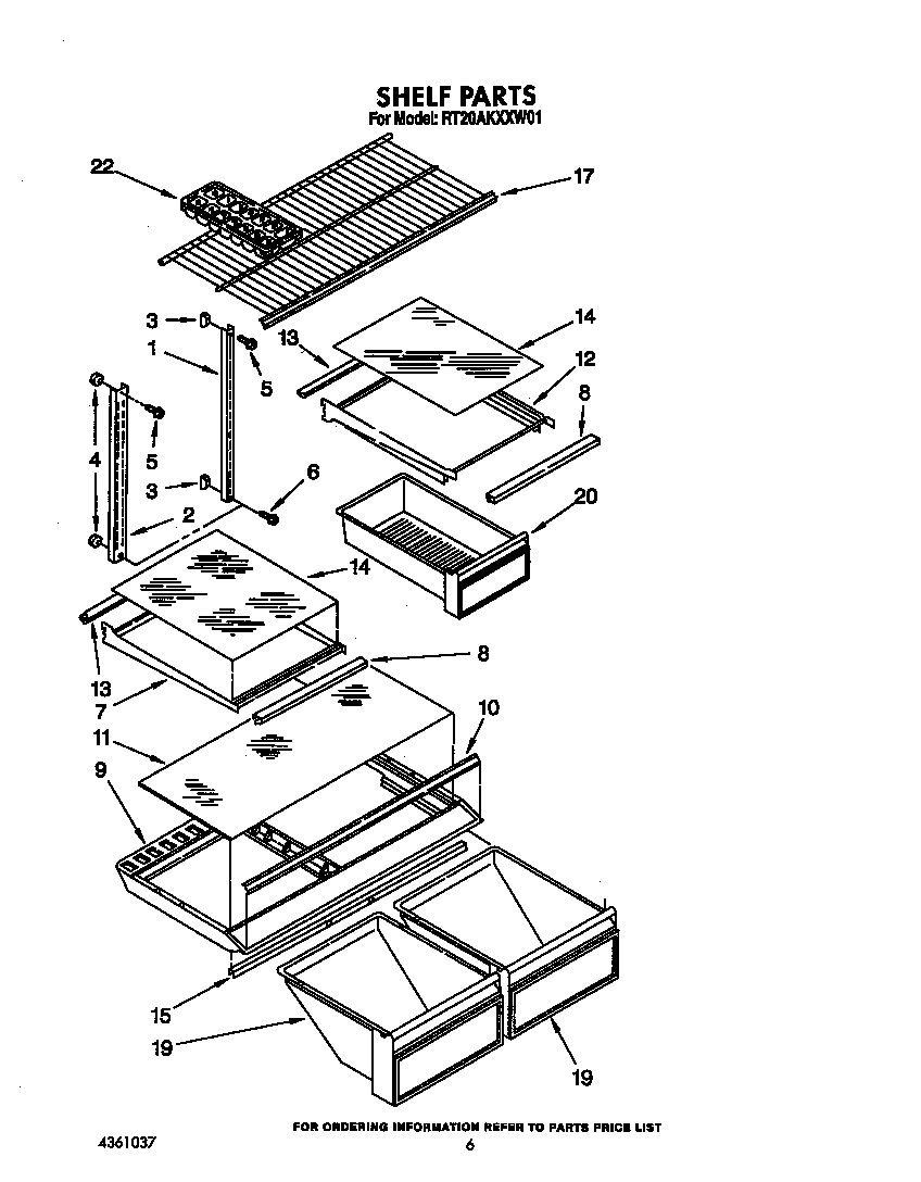Roper RT20AKXXW01 shelf diagram