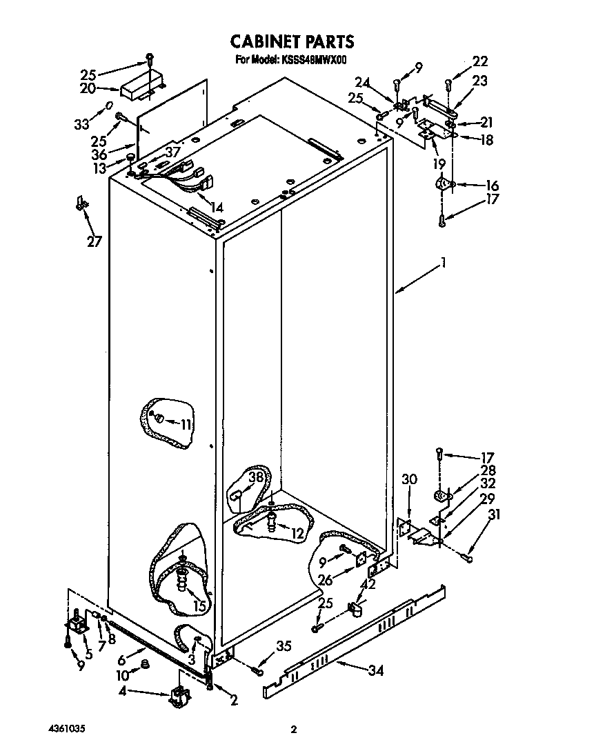 KitchenAid KSSS48MWX00 cabinet diagram