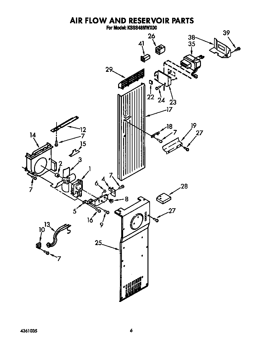 KitchenAid KSSS48MWX00 air flow and reservoir diagram