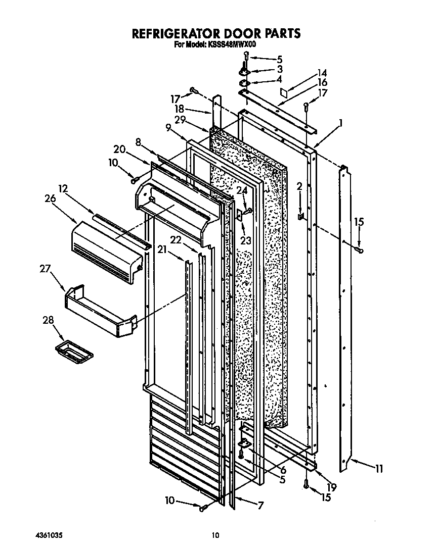 KitchenAid KSSS48MWX00 refrigerator door diagram