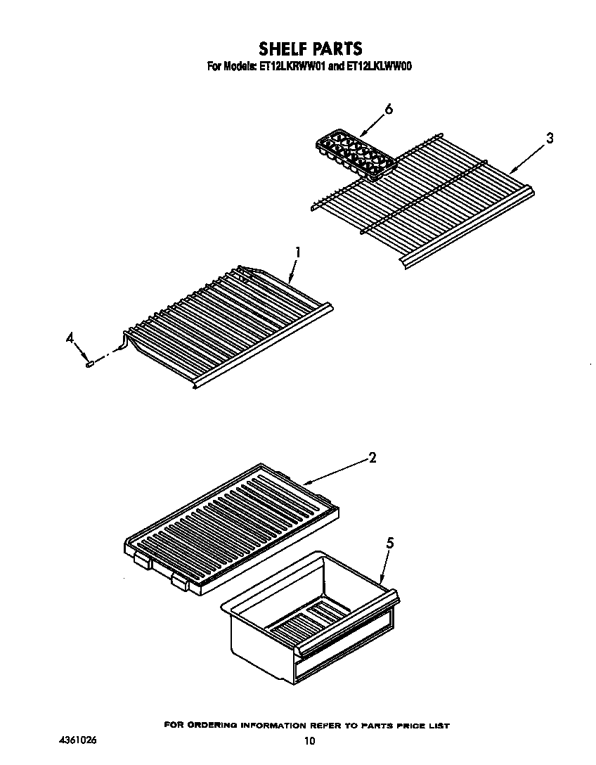 Whirlpool ET12LKRWW01 shelf diagram