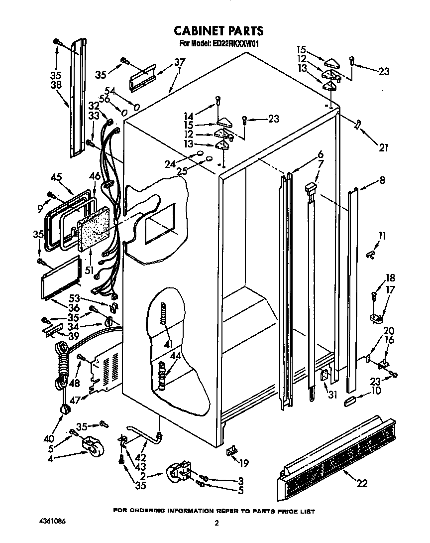 Whirlpool ED22RKXXW01 cabinet diagram
