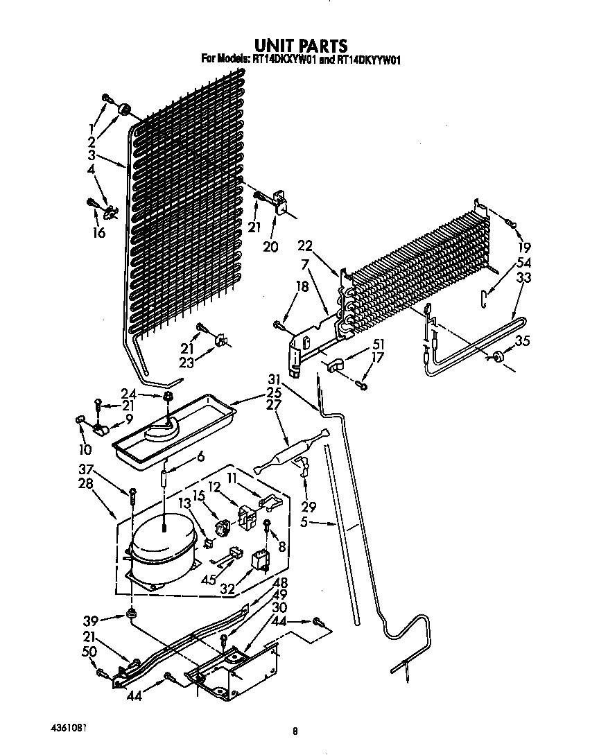 Roper RT14DKYYW01 unit diagram