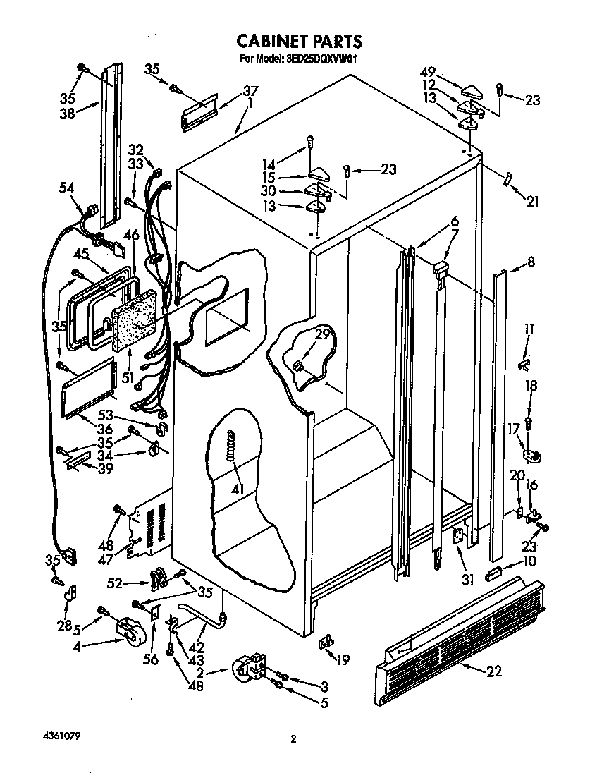 Whirlpool 3ED25DQXVW01 cabinet diagram