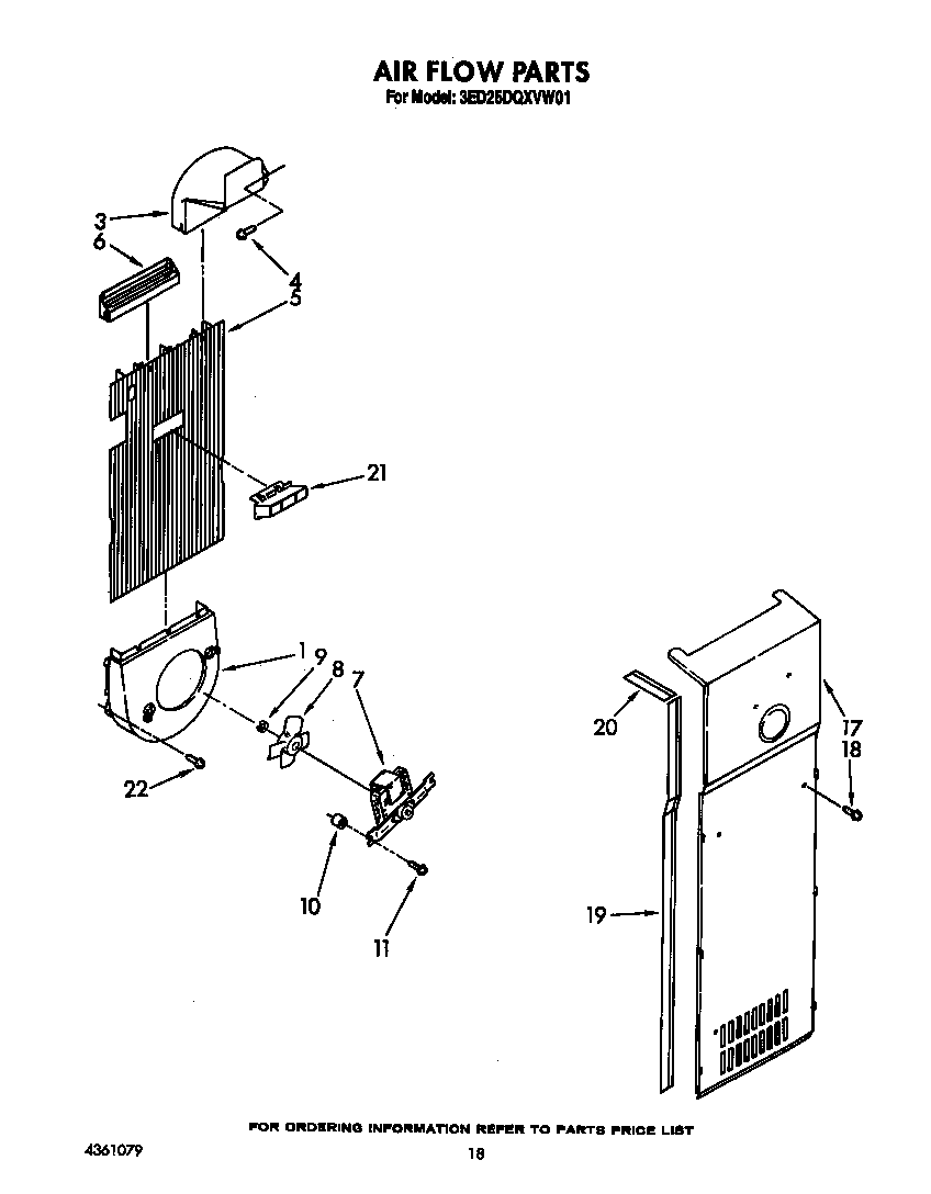 Whirlpool 3ED25DQXVW01 airflow diagram