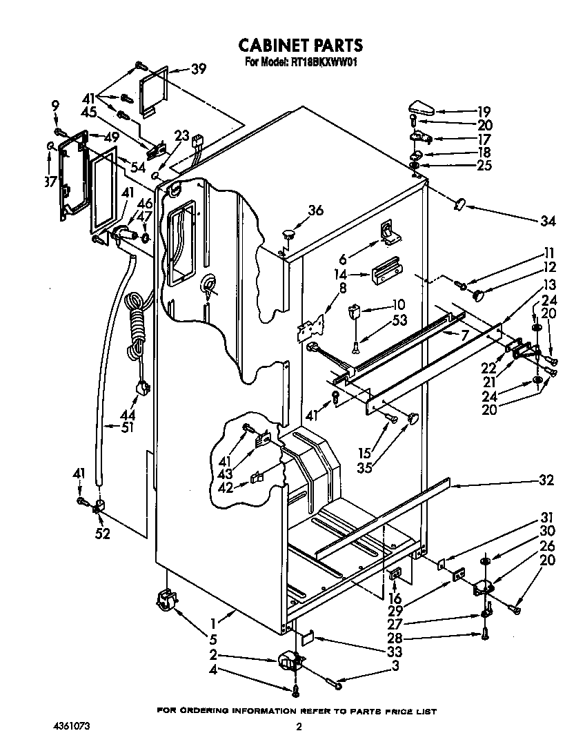 Roper RT18BKXWW01 cabinet diagram