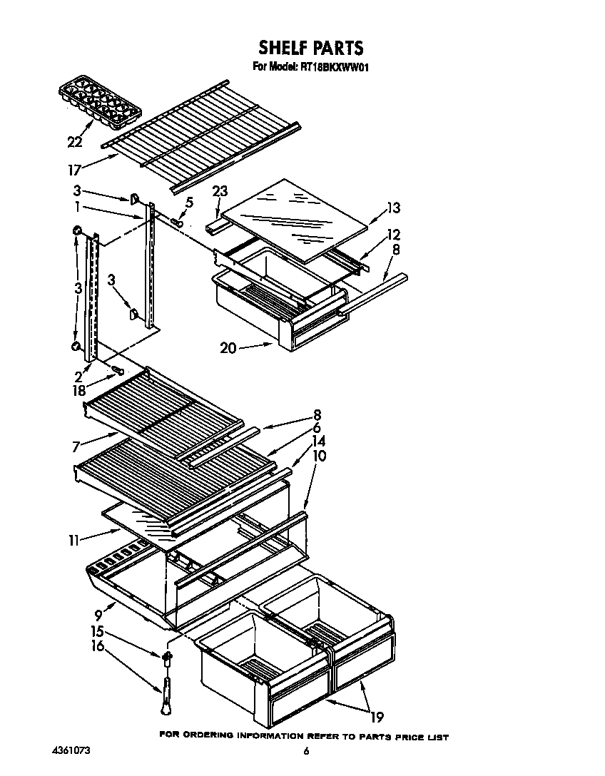 Roper RT18BKXWW01 shelf diagram