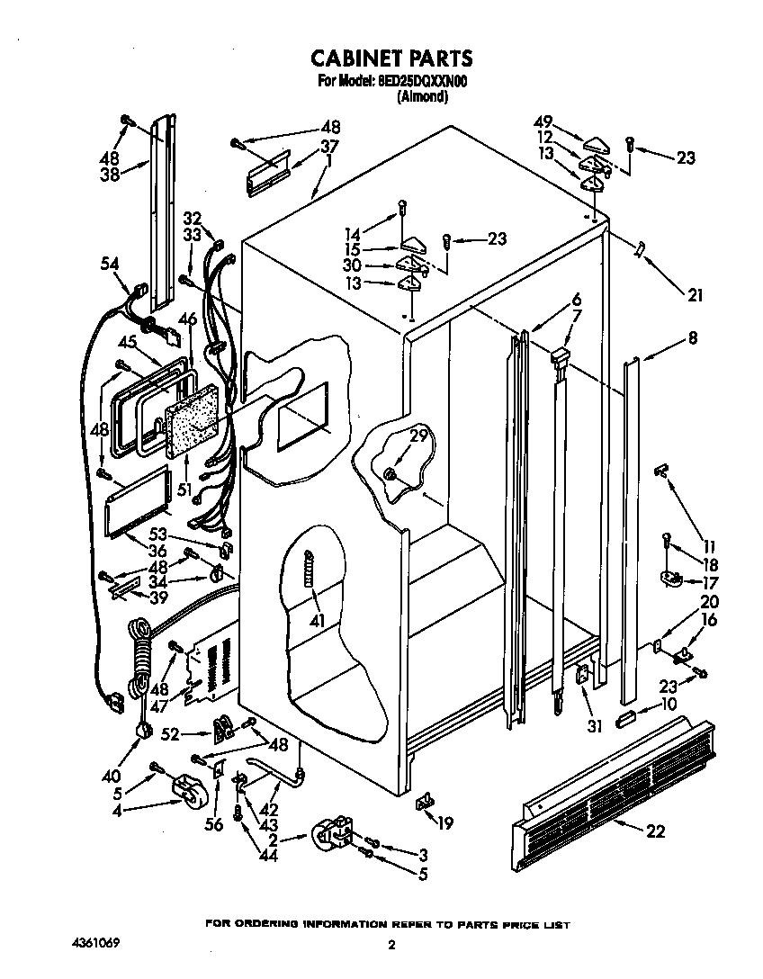 Whirlpool 8ED25DQXXN00 cabinet diagram