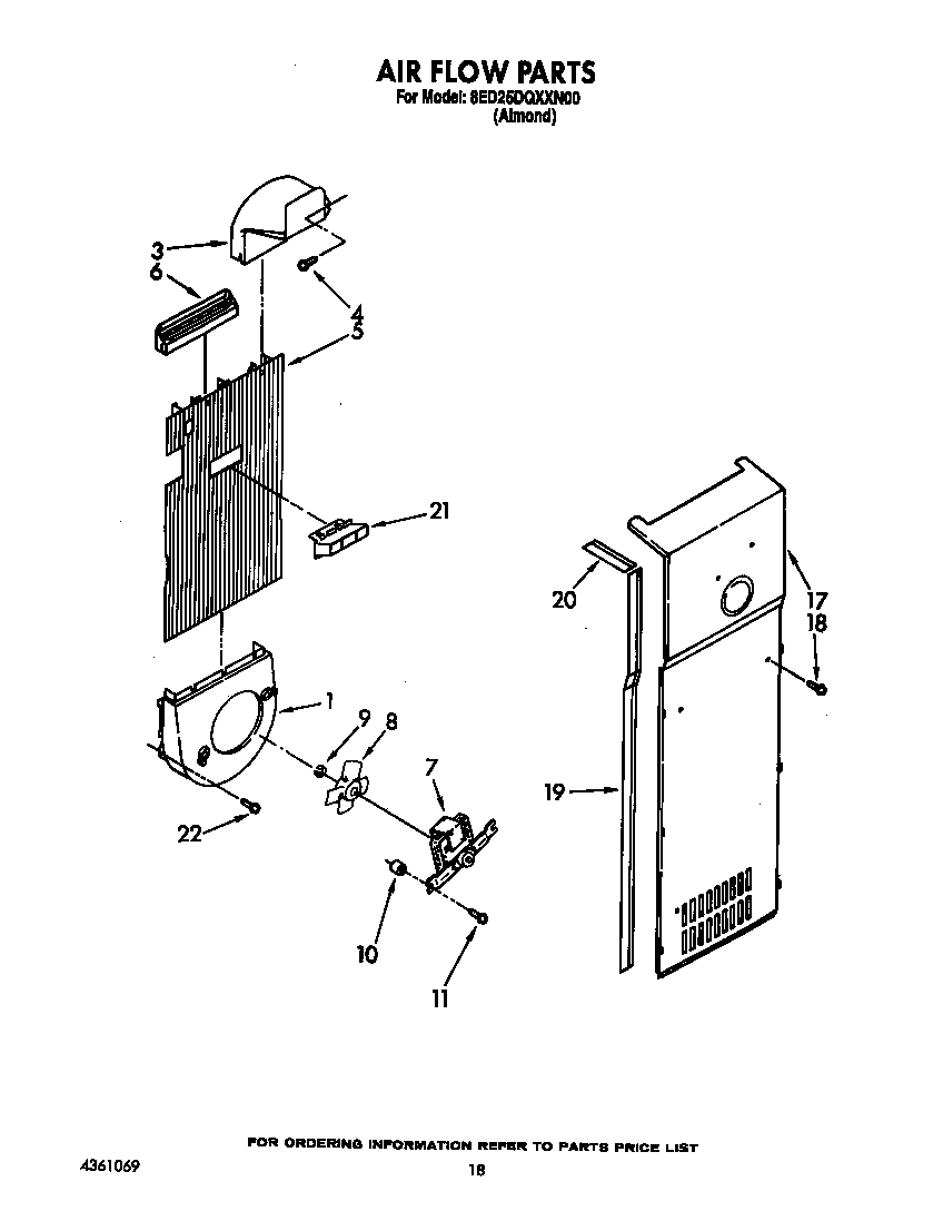 Whirlpool 8ED25DQXXN00 air flow diagram
