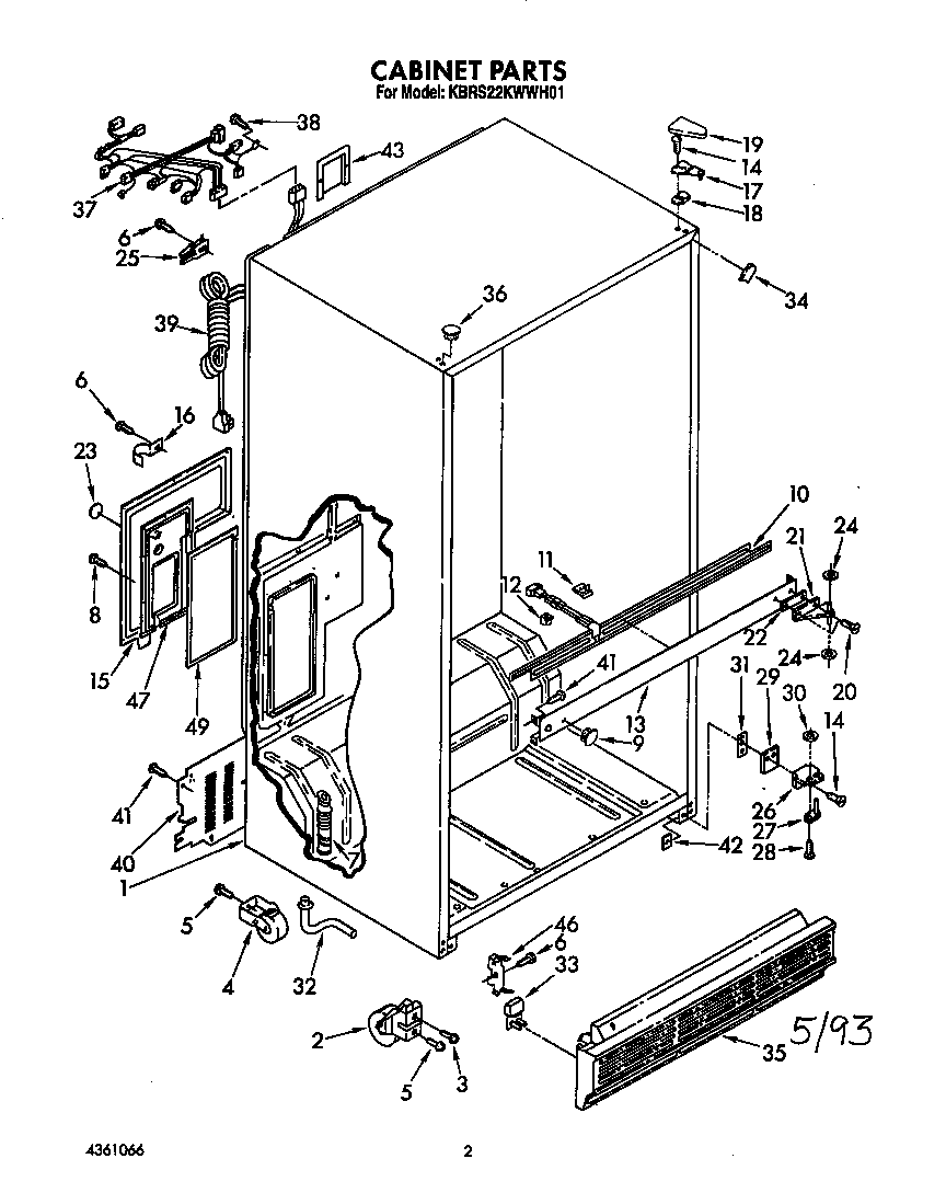 KitchenAid KBRS22KWWH01 cabinet diagram
