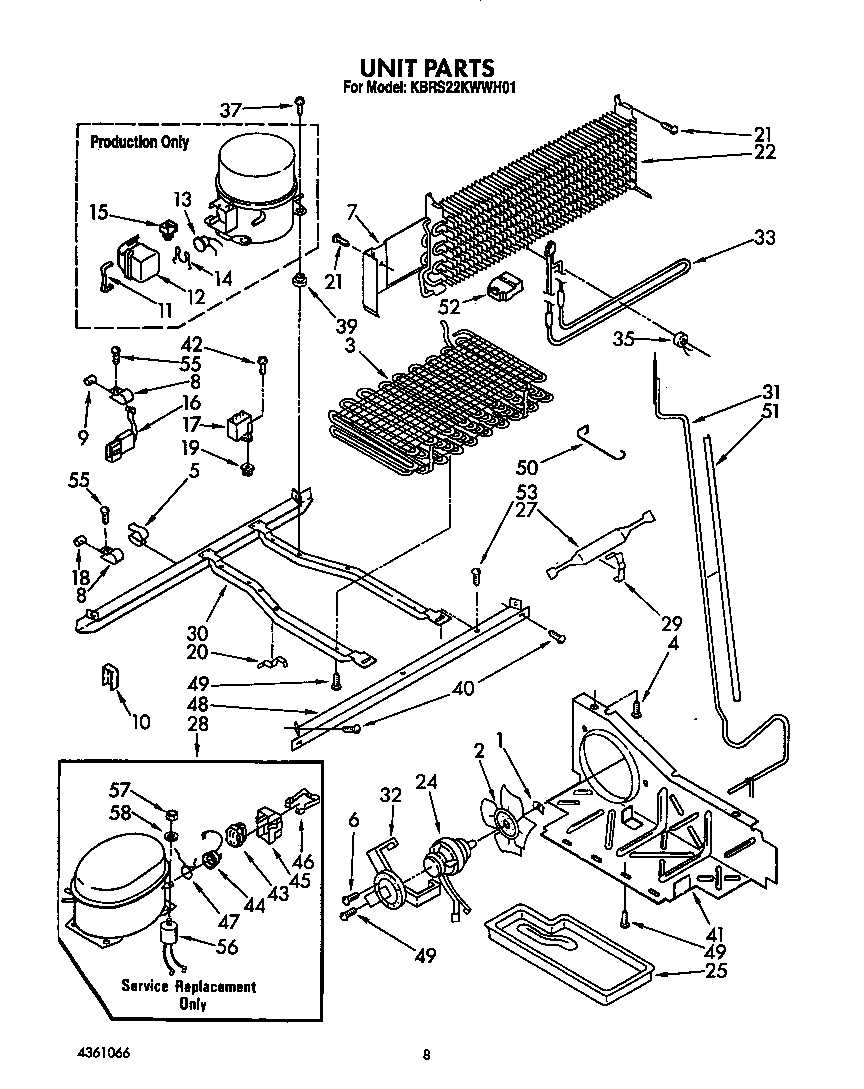 KitchenAid KBRS22KWWH01 unit diagram