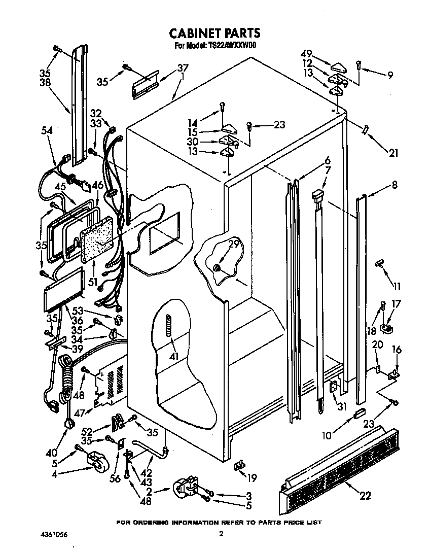 Whirlpool TS22AWXXW00 cabinet diagram