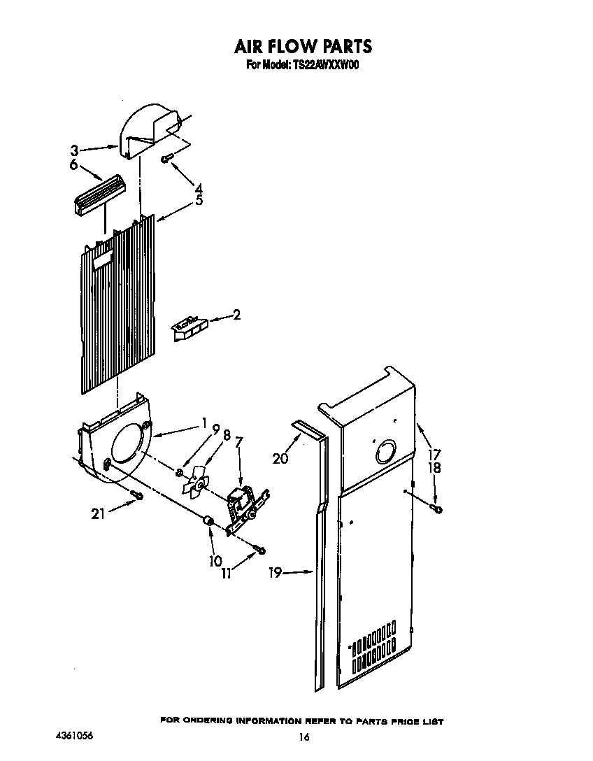 Whirlpool TS22AWXXW00 air flow diagram