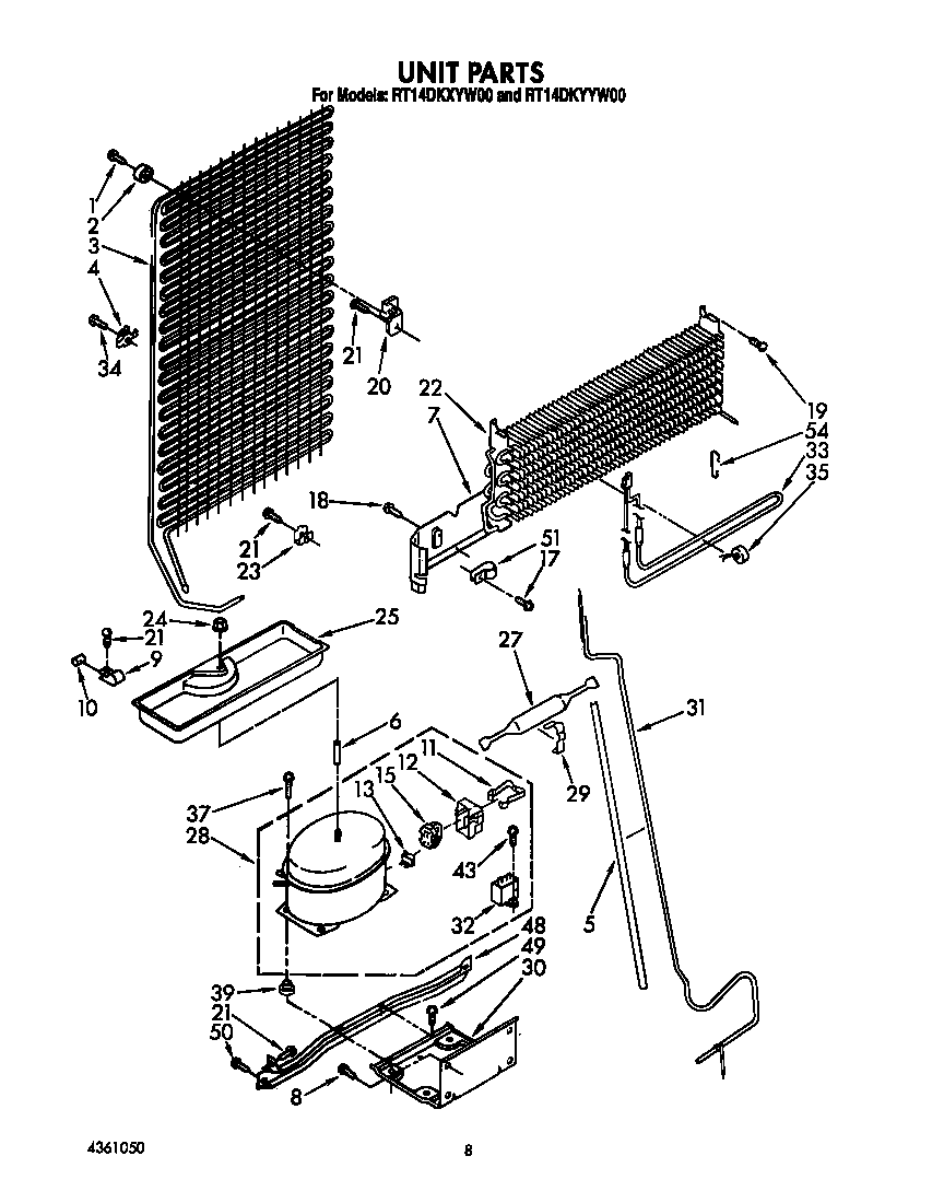 Roper RT14DKXYW00 unit diagram