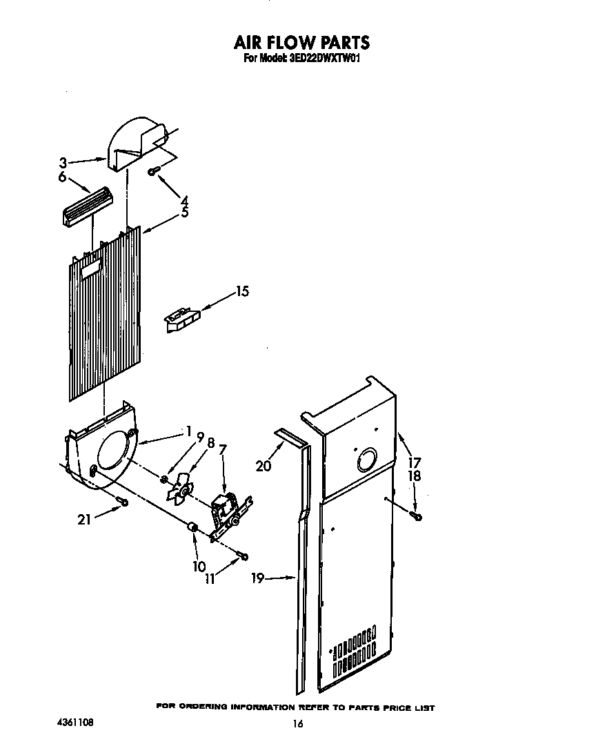 Whirlpool 3ED22DWXTW01 air flow diagram
