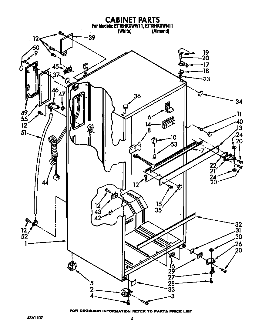 Whirlpool ET18HKXWW11 cabinet diagram