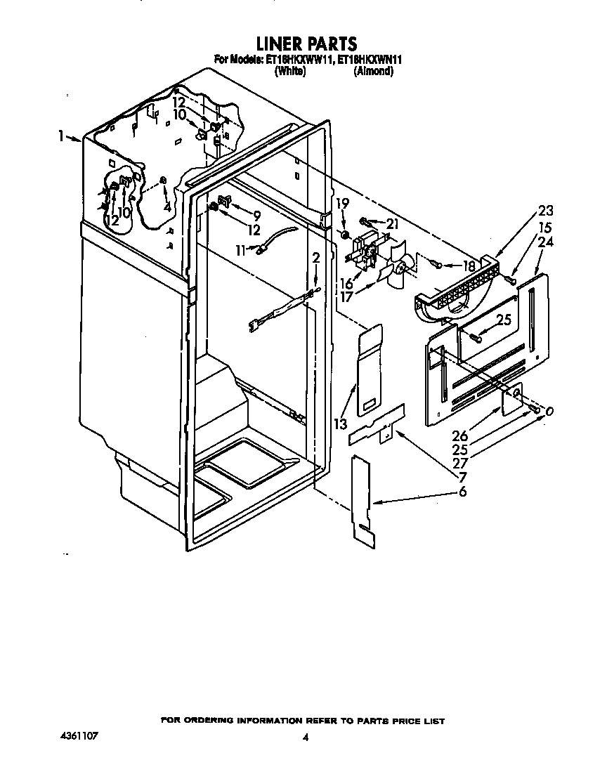Whirlpool ET18HKXWW11 liner diagram
