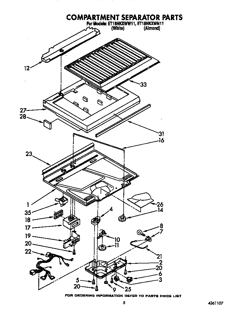 Whirlpool ET18HKXWW11 compartment separator diagram