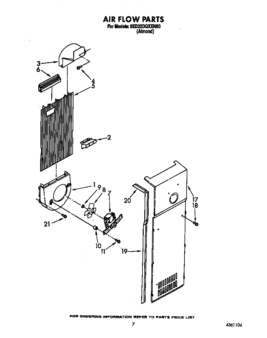 Whirlpool 8ED22DQXXN00 air flow diagram