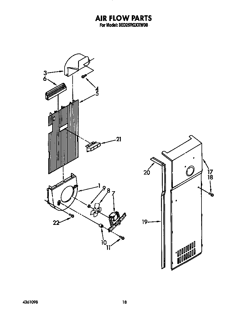 Whirlpool 3ED25RQXXW00 airflow diagram