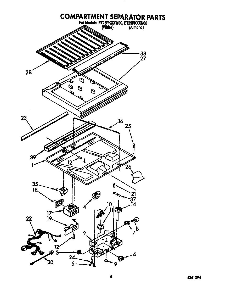 Whirlpool ET25PKXXW00 compartment separator diagram