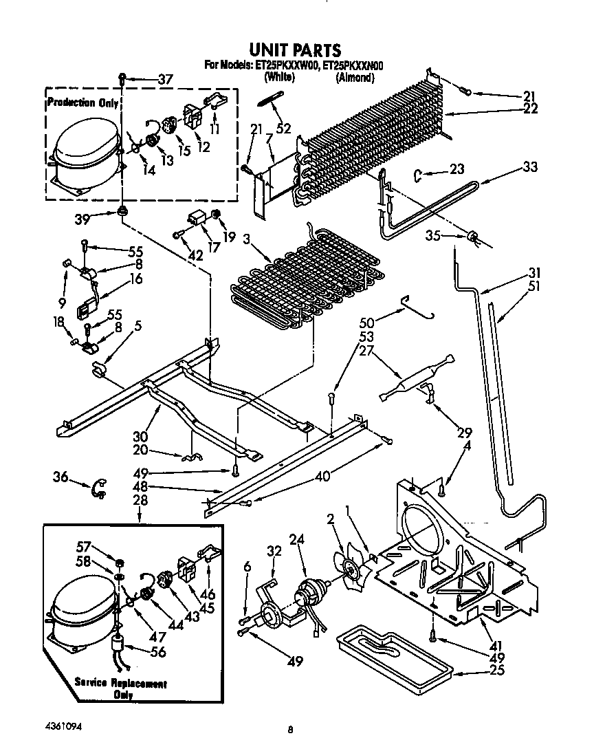 Whirlpool ET25PKXXW00 unit diagram
