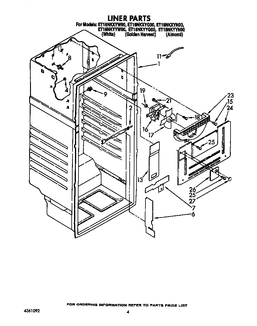 Whirlpool ET18NKYYW00 liner diagram
