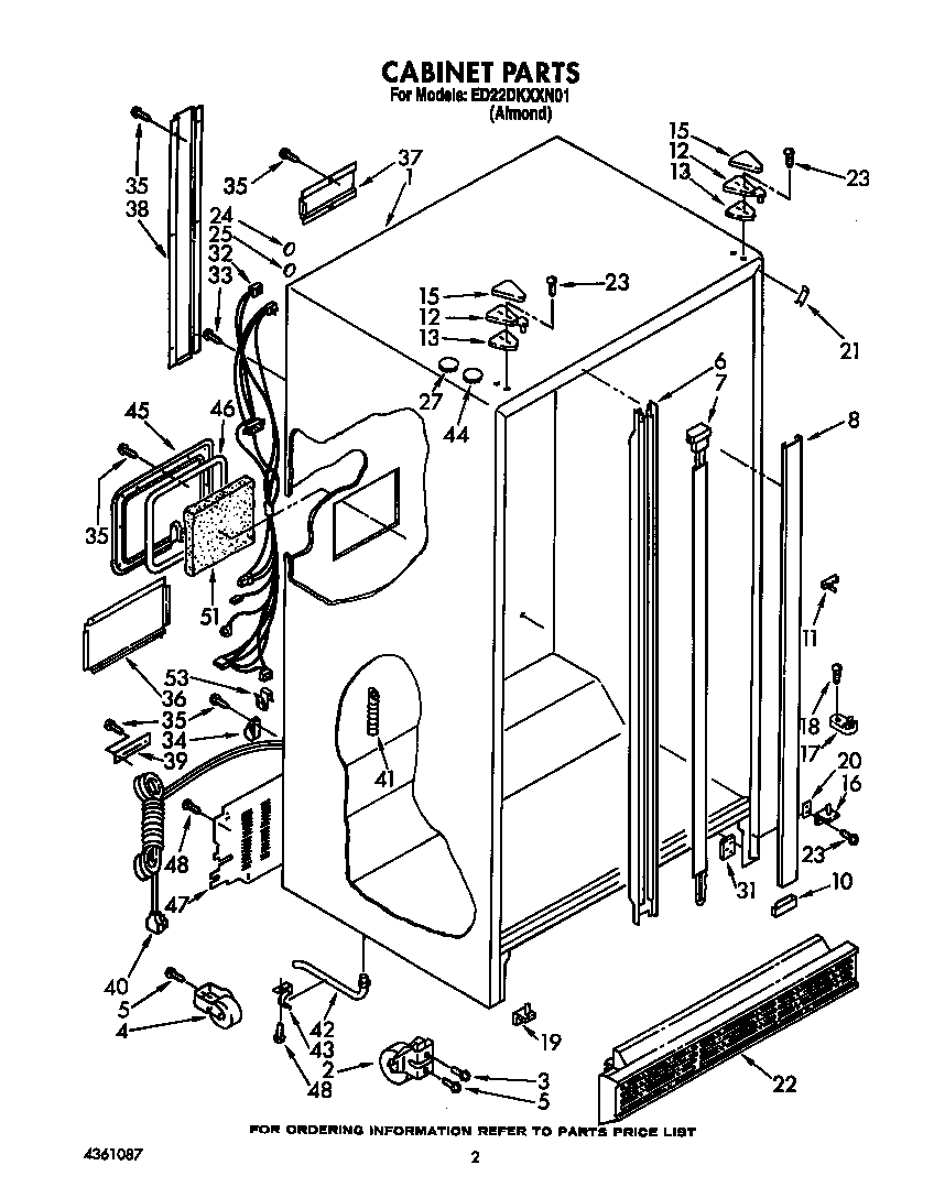 Whirlpool ED22DKXXW01 cabinet diagram