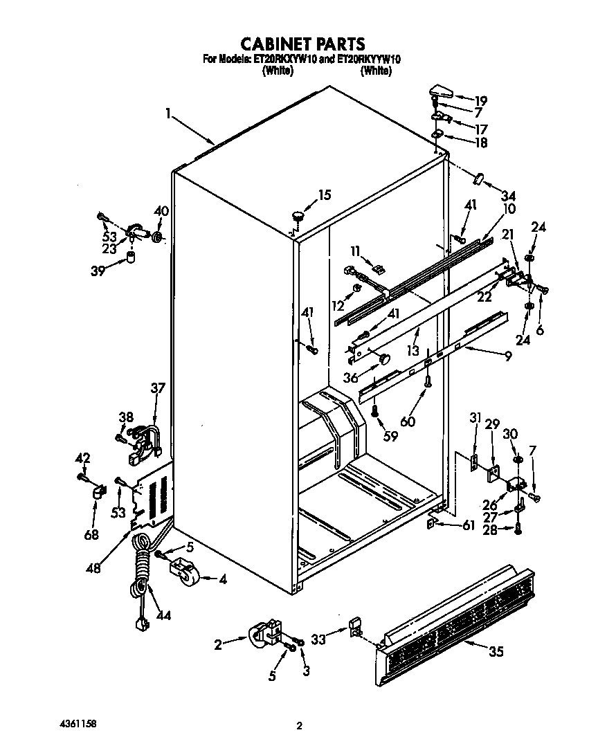 Whirlpool ET20RKYYW10 cabinet diagram