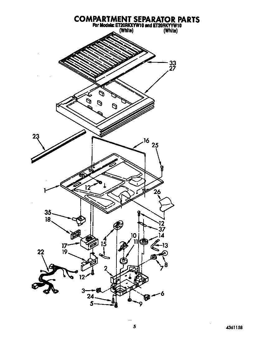Whirlpool ET20RKYYW10 compartment separator diagram