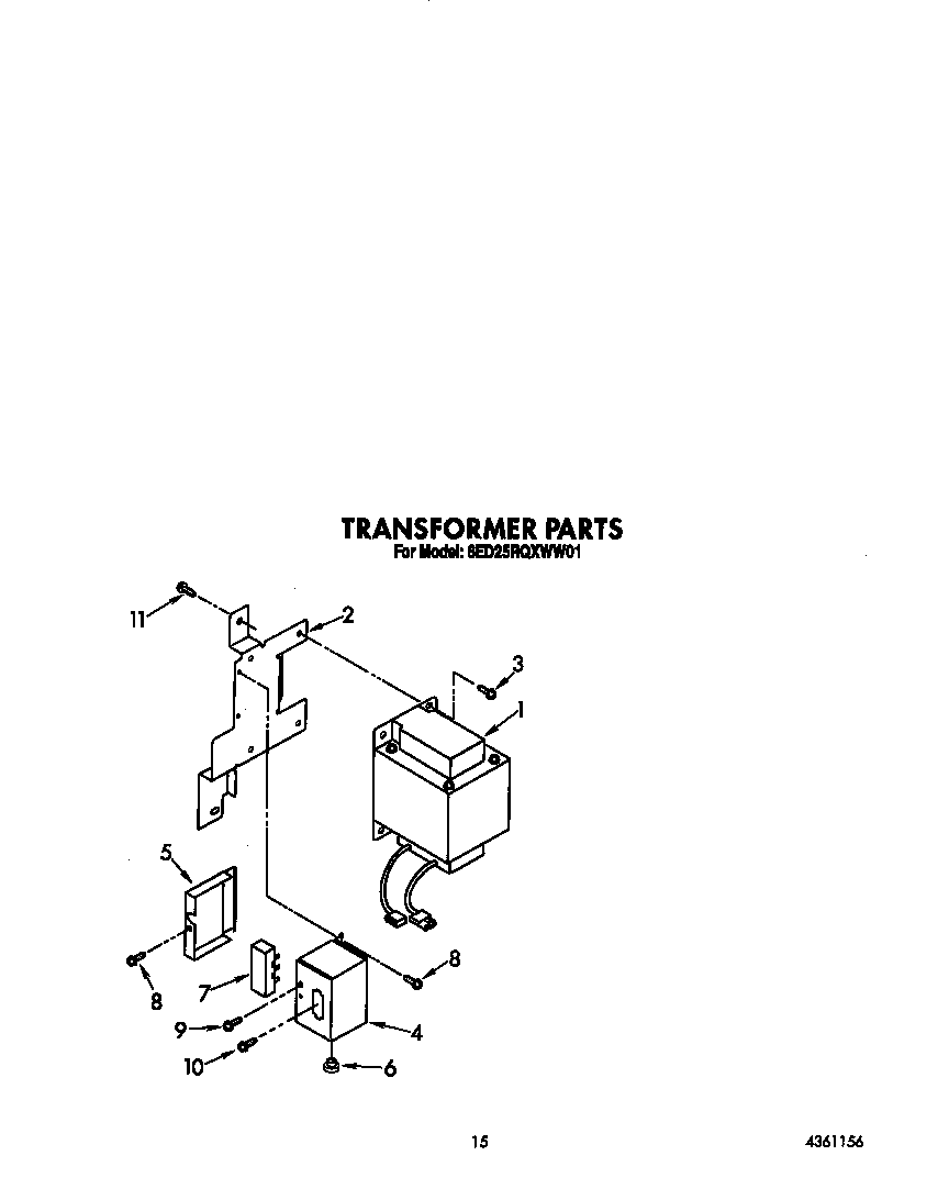Whirlpool 6ED25RQXWW01 transformer diagram