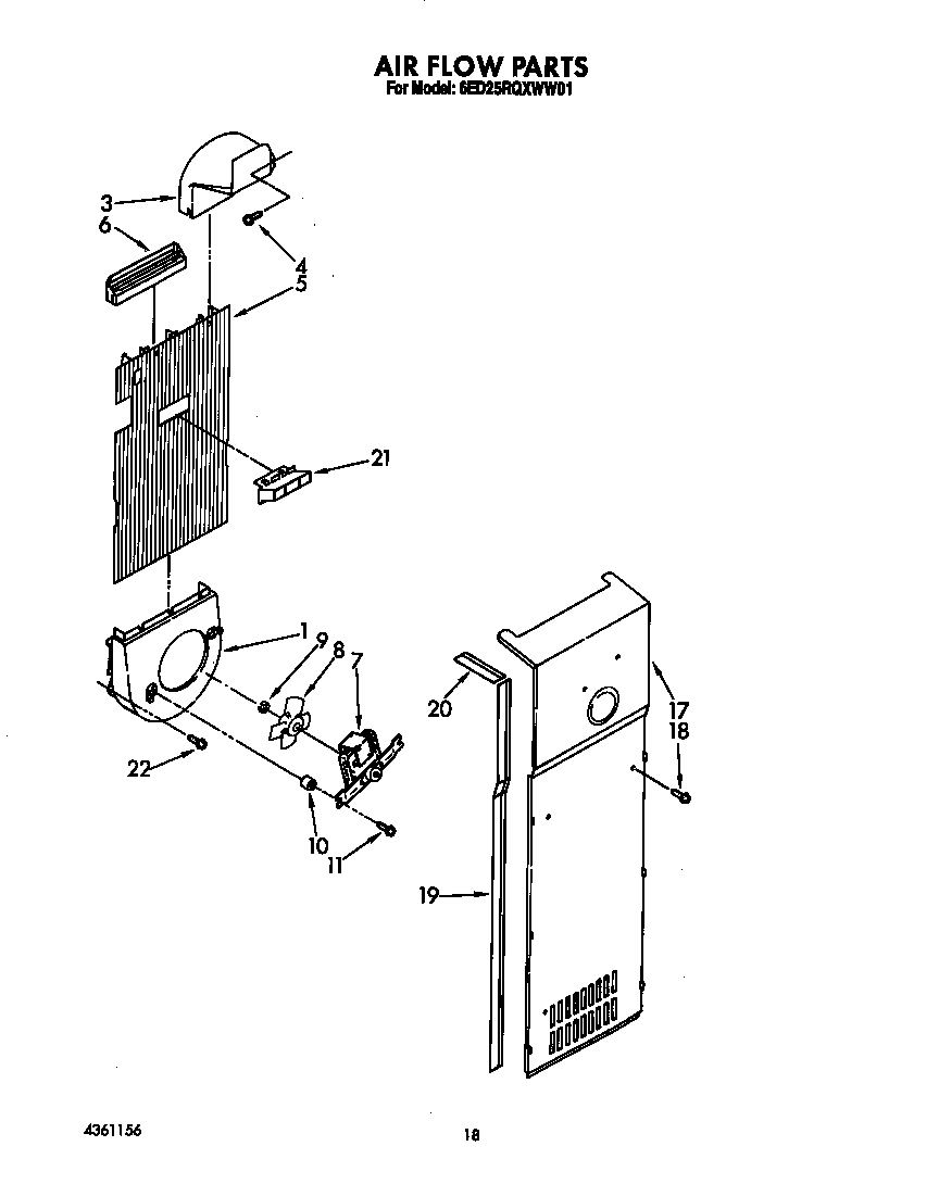 Whirlpool 6ED25RQXWW01 air flow diagram