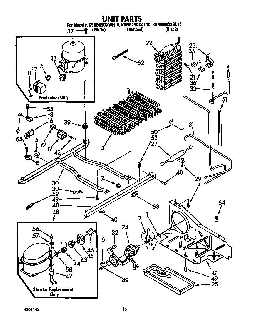 KitchenAid KSRB25QXWH10 unit diagram