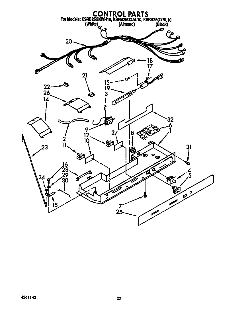KitchenAid KSRB25QXWH10 control diagram