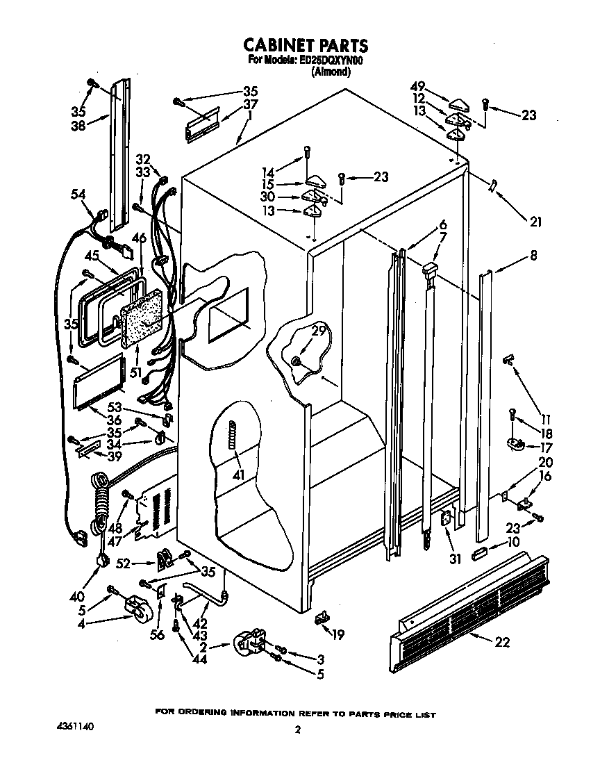 Whirlpool ED25DQXYW00 cabinet diagram