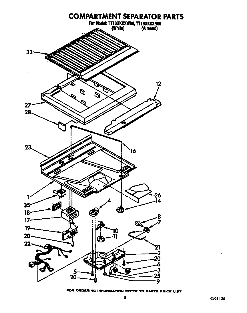 Estate TT16DKXXW00 compartment separator diagram