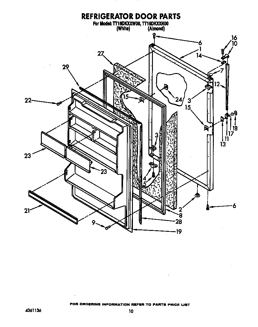Estate TT16DKXXW00 refrigerator door diagram