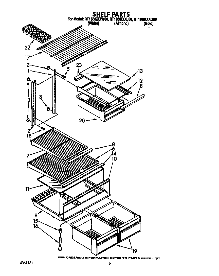 Roper RT18BKXXW00 shelf diagram