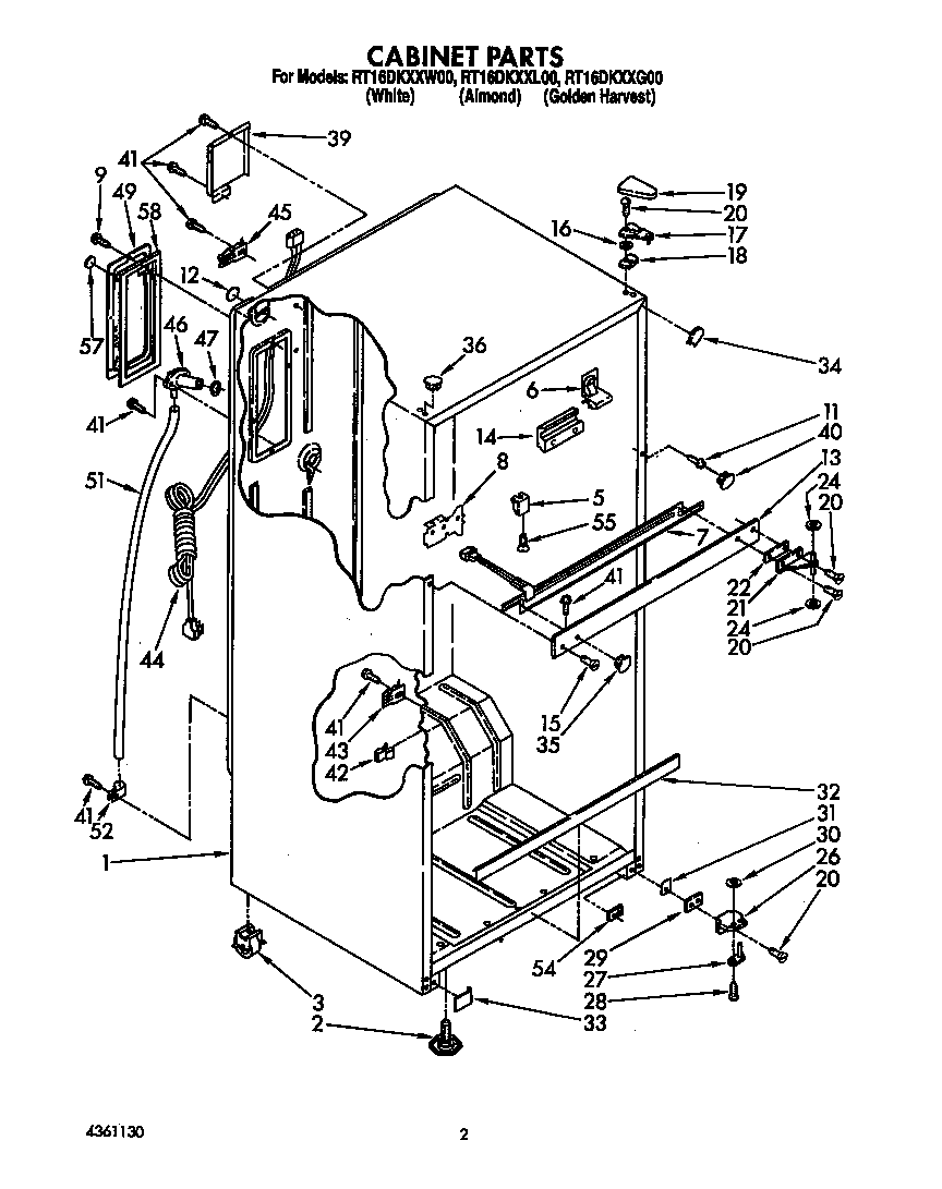 Roper RT16DKYXW00 cabinet diagram