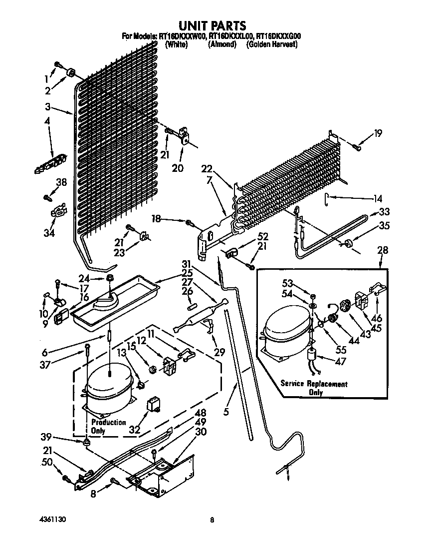 Roper RT16DKYXW00 unit diagram