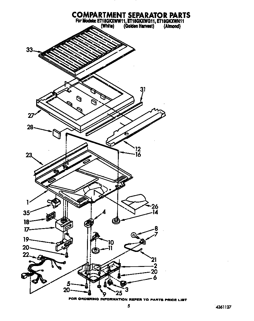 Whirlpool ET18GKXWW11 compartment separator diagram