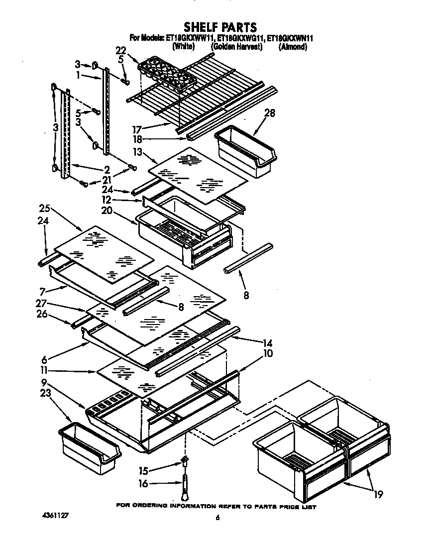 Whirlpool ET18GKXWW11 shelf diagram