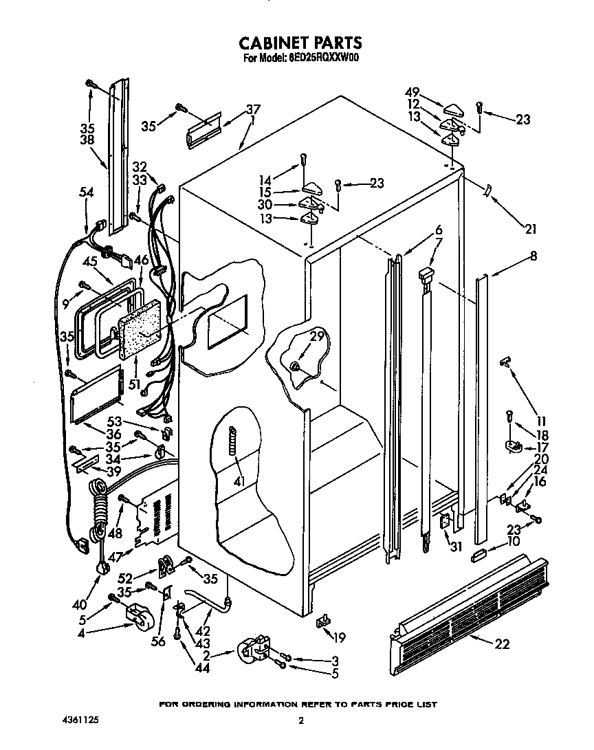 Whirlpool 8ED25RQXXW00 cabinet diagram