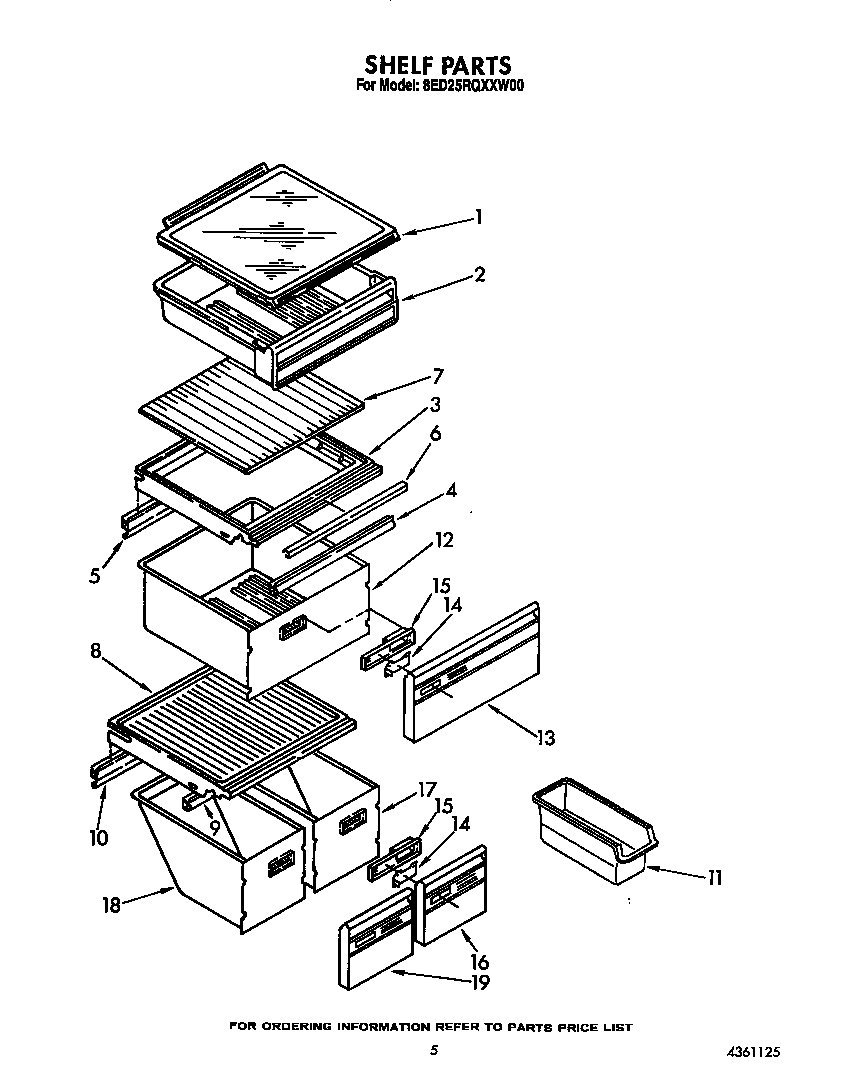 Whirlpool 8ED25RQXXW00 shelf diagram