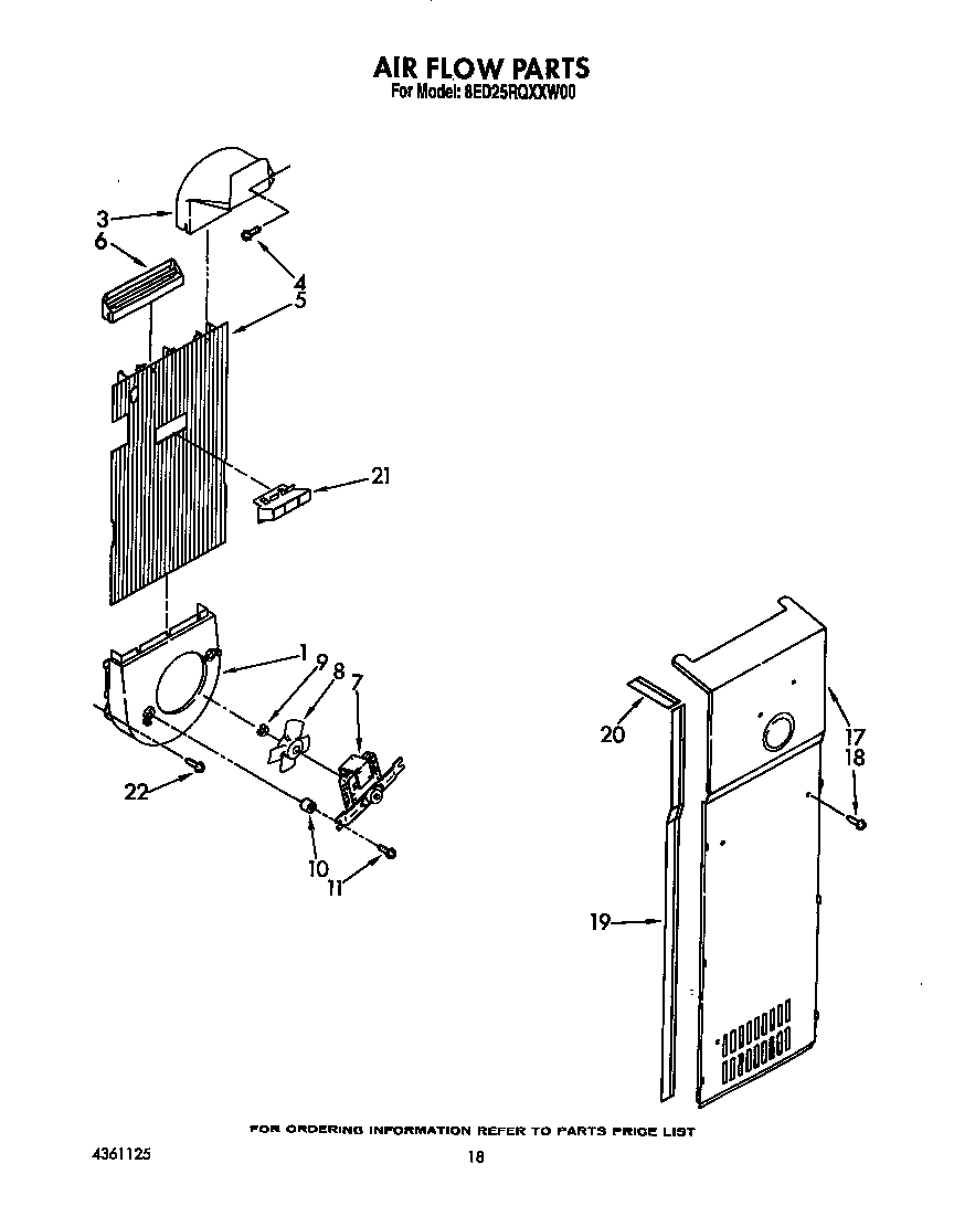Whirlpool 8ED25RQXXW00 air flow diagram