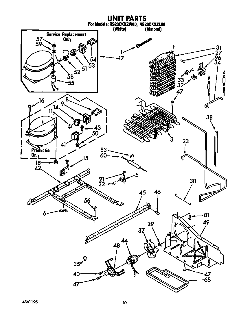 Roper RS20CKXZW00 unit diagram